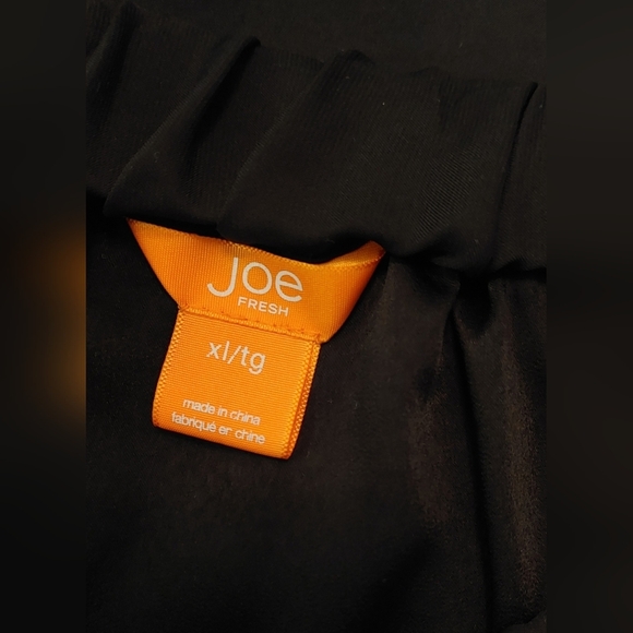 Joe Fresh Black Satin Skirt w Pockets Elastic Waist Size XL Date Summer Office - Picture 4 of 6